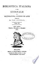 Biblioteca italiana, o sia giornale di letteratura, scienze ed arti ...