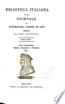 Biblioteca italiana, o sia giornale di letteratura, scienze ed arti ...