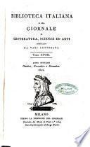 Biblioteca italiana, o sia Giornale di letteratura, scienze ed arti