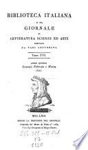 Biblioteca italiana ossia giornale di letteratura scienze ed arti compilato da una societa di letterati