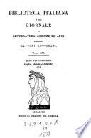 Biblioteca italiana ossia giornale di letteratura scienze ed arti compilato da una societa di letterati