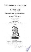 Biblioteca italiana ossia giornale di letteratura, scienze ed arti