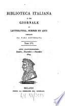 Biblioteca italiana ossia giornale di letteratura, scienze ed arti