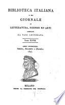 Biblioteca italiana ossia giornale di letteratura, scienze ed arti