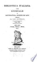 Biblioteca italiana ossia giornale di letteratura, scienze ed arti