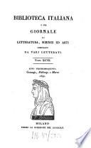 Biblioteca italiana ossia giornale di letteratura, scienze ed arti