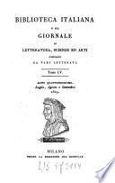 Biblioteca italiana ossia giornale di letteratura, scienze ed arti