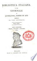 Biblioteca italiana, ossia, Giornale di letteratura, scienze ed arti