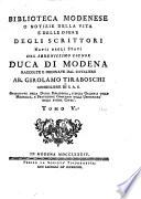 Biblioteca modenese: Salandi-Zuffi. 1784