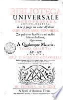 Biblioteca Universale Sacro-Profana, Antico-Moderna