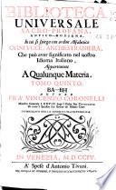 Biblioteca universale sacro-profana, antico-moderna