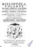 Biblioteca volante di Gio. Cinelli Calvoli continuata dal dottor Dionigi Andrea Sancassani ... Tomo primo [-quarto] ..