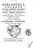 Biblioteca volante di Gio. Cinelli Calvoli continuata dal dottor Dionigi Andrea Sancassani ... Tomo primo [-quarto] ..