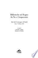 Biblioteche nel Regno fra Tre e Cinquecento