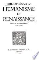 Bibliothèque d'humanisme et Renaissance