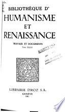 Bibliothèque d'humanisme et Renaissance