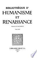 Bibliothèque d'humanisme et Renaissance