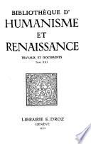 Bibliothèque d'humanisme et Renaissance