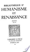 Bibliothèque d'humanisme et Renaissance
