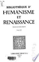 Bibliothèque d'humanisme et Renaissance