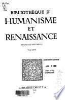Bibliothèque d'humanisme et Renaissance