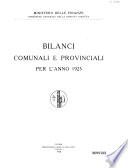 Bilanci comunali e provinciali per l'anno...