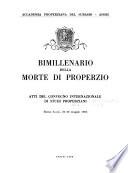 Bimillenario della morte di Properzio