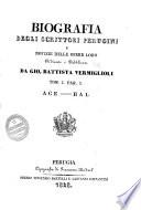 Biografia degli scrittori perugini e notizie delle opere loro