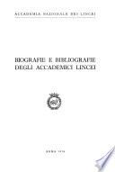 Biografie e bibliografie degli accademici lincei