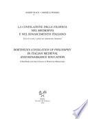 Boethius's Consolation of philosophy in Italian medieval and Renaissance education