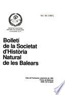 Bolletí de la Societat d'Història Natural de les Balears