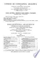 Bollettino araldico, storico-genealogico Pubblicazione mensile del collegio araldico italiano