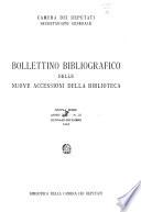 Bollettino bibliografico delle nuove accessioni (Annual).