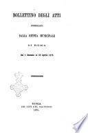 Bollettino degli atti pubblicati dalle giunte di governo e municipali di Roma
