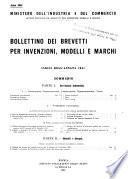 Bollettino dei brevetti per invenzioni, modelli e marchi