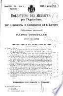 Bollettino dei ministeri per l'agricoltura e per l'industria, il commercio ed il lavoro. Serie A: Parte ufficiale