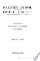 Bollettino dei musei e degli istituti biologici