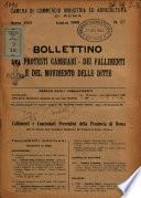 Bollettino dei protesti cambiari, dei fallimenti e del movimento delle ditte
