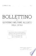 Bollettino del Governo militare alleato della Sicilia raccolta dei provvedimenti emanati dal Governo militare alleato della Sicilia dal 24 Ottobre 1943 all'11 febbraio 1944
