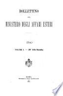 Bollettino del Ministero degli affari esteri