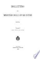 Bollettino del Ministero degli affari esteri parte amministrativa