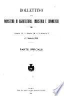 Bollettino del Ministero di agricoltura, industria e commercio. Serie C, Relazioni e studi scientifici e tecnici