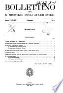 Bollettino del R. Ministero degli affari esteri