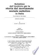 Bollettino dell'Archivio per la storia del movimento sociale cattolico in Italia