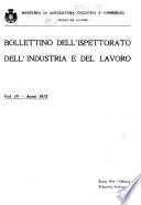 Bollettino dell'Ispettorato dell'Industria e del Lavoro