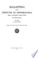 Bollettino dell'Istituto di entomologia della R. Università degli studi di Bologna