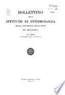 Bollettino dell'Istituto di entomologia della R. Università degli studi di Bologna
