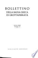 Bollettino della Badia Greca di Grottaferrata