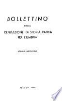 Bollettino della Deputazione di storia patria per l'Umbria