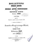 Bollettino delle leggi e degli atti del governo della Venezia ; Landesgesetz und Regierungsblatt für das Kronland Venedig